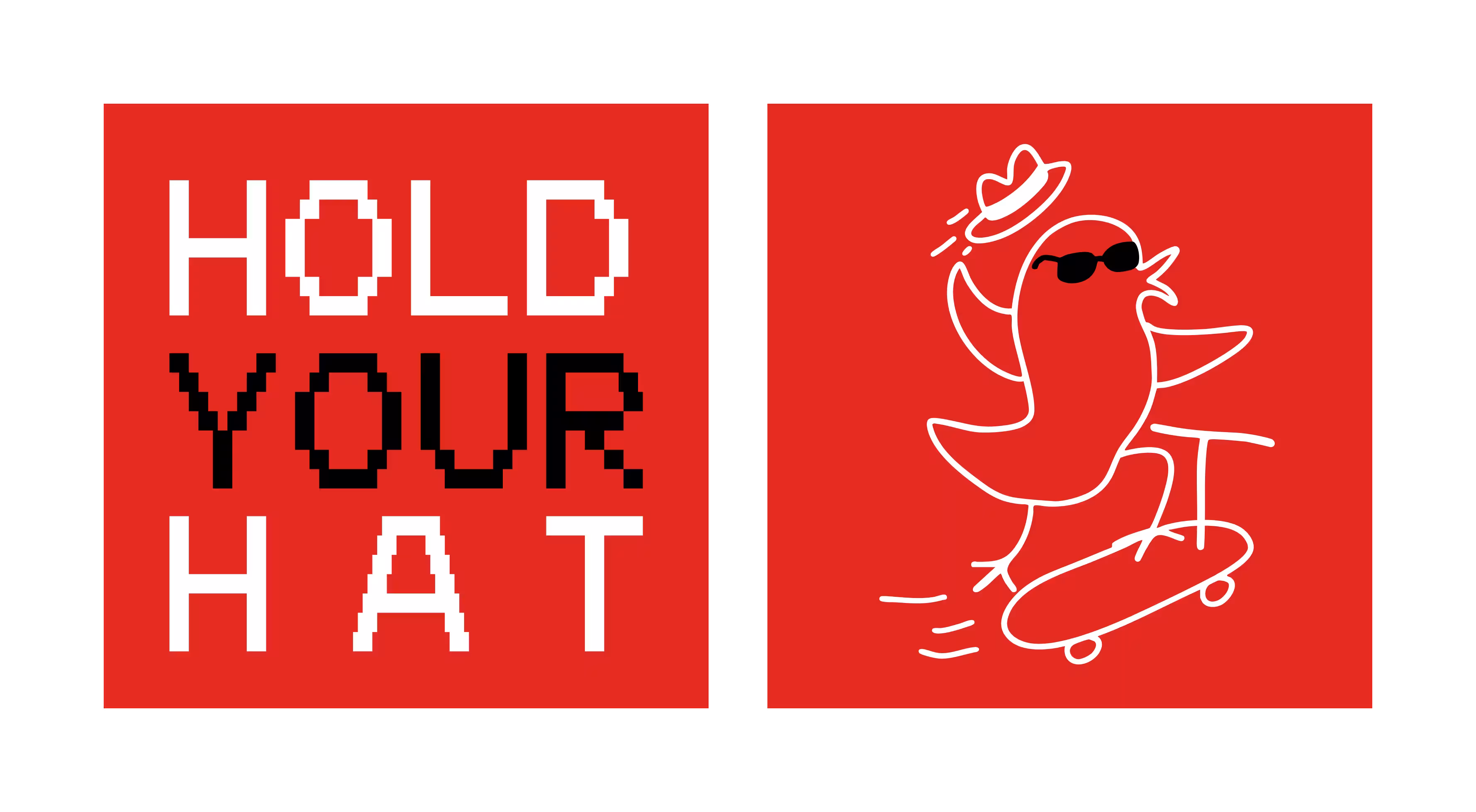 Hold Your Hat logo with skateboard riding duck